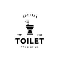 toilet hipster silhouet logo kom sanitair vector badkamer. bidet toilet lijn icoon interieur