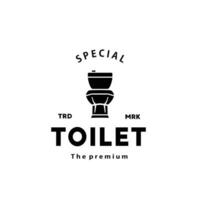 toilet hipster silhouet logo kom sanitair vector badkamer. bidet toilet lijn icoon interieur