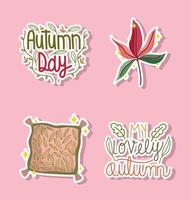 hallo herfst iconen set vector