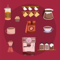 set van koffie vector