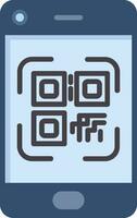 smartphone qr code vector icoon