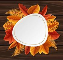 herfst gebladerte frame sjabloon vector