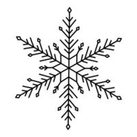 sneeuwvlok doodle geïsoleerd op een witte achtergrond vector