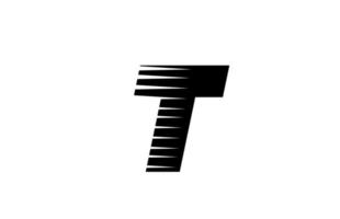lijn strepen t alfabet letterpictogram logo voor zaken en bedrijf. eenvoudig zwart-wit letterontwerp voor identiteit vector