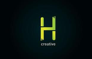 h creatieve groene letter alfabet logo pictogram ontwerp voor bedrijf en bedrijf vector