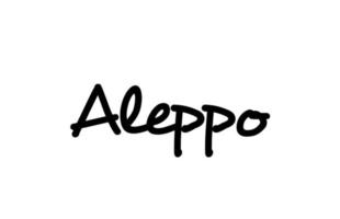 aleppo stad handgeschreven woord tekst hand belettering. kalligrafie tekst. typografie in zwarte kleur vector