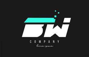 bw bw alfabet letter logo combinatie in blauwe en witte kleur. creatief pictogramontwerp voor zaken en bedrijf vector