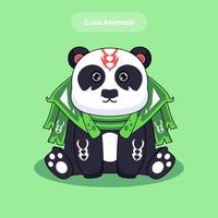 schattige panda cartoon vector pictogram illustratie