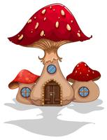 Toadstool huis met deur en ramen vector