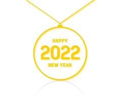 eenvoudige versie met witte en gouden medaille gelukkig nieuwjaar ontwerp vector