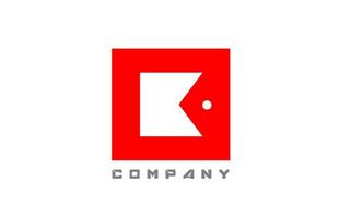 rood wit k alfabet letter logo icoon voor zaken en bedrijf met stip design vector