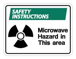 veiligheidsinstructies magnetron gevaar teken op witte achtergrond vector