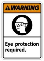 waarschuwingsbord oogbescherming vereist symbool isoleren op witte achtergrond vector