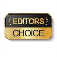 gouden editors keuze badge op witte achtergrond vector