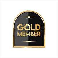 gouden badge vip gouden lid retro design vector