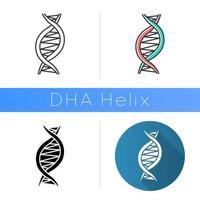 linkshandige dna-helix icoon vector