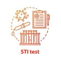 sti test rood concept icoon vector