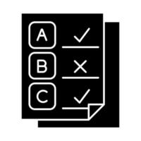 glyph-pictogram voor schriftelijke enquête vector