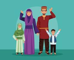vijf Arabische familie ouders vector