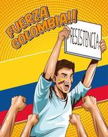 Colombiaanse man protesteert vector