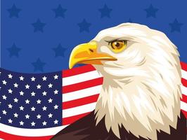 Amerikaanse vlag en adelaar vector