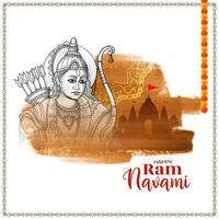 mooi gelukkig RAM navami traditioneel Hindoe festival achtergrond ontwerp vector