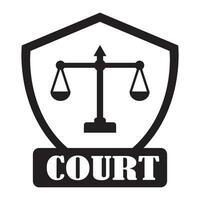 rechtbank icoon logo vector ontwerp sjabloon