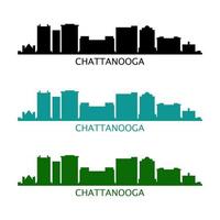 skyline van chattanooga op witte achtergrond vector