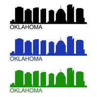 skyline van oklahoma op witte achtergrond vector