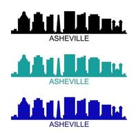 skyline van asheville op witte achtergrond vector