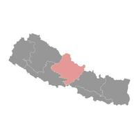 gandaki provincie kaart, administratief divisie van Nepal. vector illustratie.