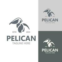 pelikaan vogel silhoutte wijnoogst logo vector illustratie sjabloon icoon grafisch ontwerp