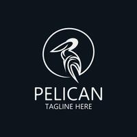 pelikaan vogel silhoutte wijnoogst logo vector illustratie sjabloon icoon grafisch ontwerp