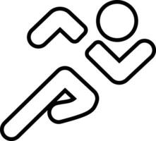 rennen sport Mens icoon in lijn. geïsoleerd Aan met loper, ras, af hebben, jongen stok figuur rennen snel en jogging elementen. symbool vector voor apps en website