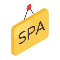 bewerkbare ontwerp icoon van spa bord vector