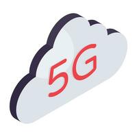 modieus ontwerp icoon van wolk 5g netwerk vector