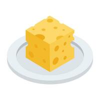 een icoon ontwerp van kaas blok vector
