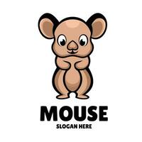 schattig muis mascotte logo ontwerp illustratie vector