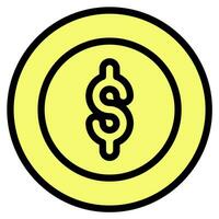 munt dollar icoon vector of logo illustratie stijl