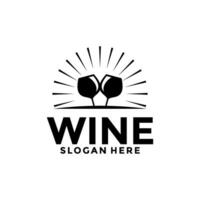 wijn logo. logo voor een likeur op te slaan, restaurant, of bar. logo, wijn logo ontwerp sjabloon vector
