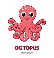 schattig Octopus kinderen illustratie van zee schepsel in vector