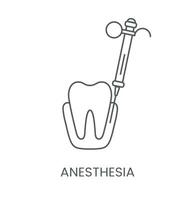 lineair icoon anesthesie. vector illustratie voor tandheelkundig kliniek