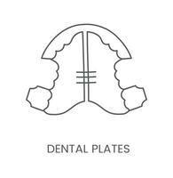 lineair icoon tandheelkundig platen. vector illustratie voor tandheelkundig kliniek