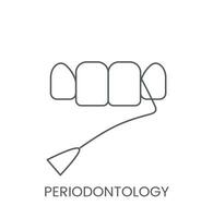 lineair icoon parodontologie. vector illustratie voor tandheelkundig kliniek