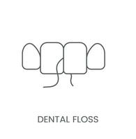 lineair icoon tandheelkundig flossen. vector illustratie voor tandheelkundig kliniek