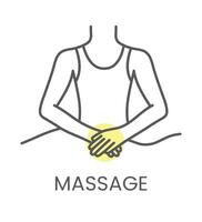 vector icoon massage, voor fysiotherapie en revalidatie. lineair illustratie