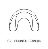 lineair icoon orthodontisch sneakers. vector illustratie voor tandheelkundig kliniek