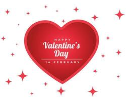 gelukkig valentijnsdag dag sprankelend kaart met rood hart vector
