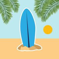 surfing bord kleurrijk zomer icoon sticker vector
