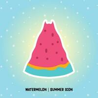 watermeloen zomer pictogrammen Miami kleur stijl vector